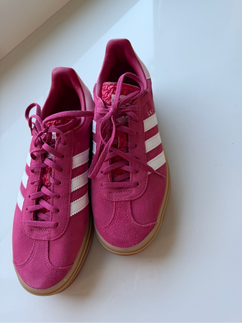 adidas Gazelle Women’s Platform Sneaker — Pink/White - Picture 3 of 9